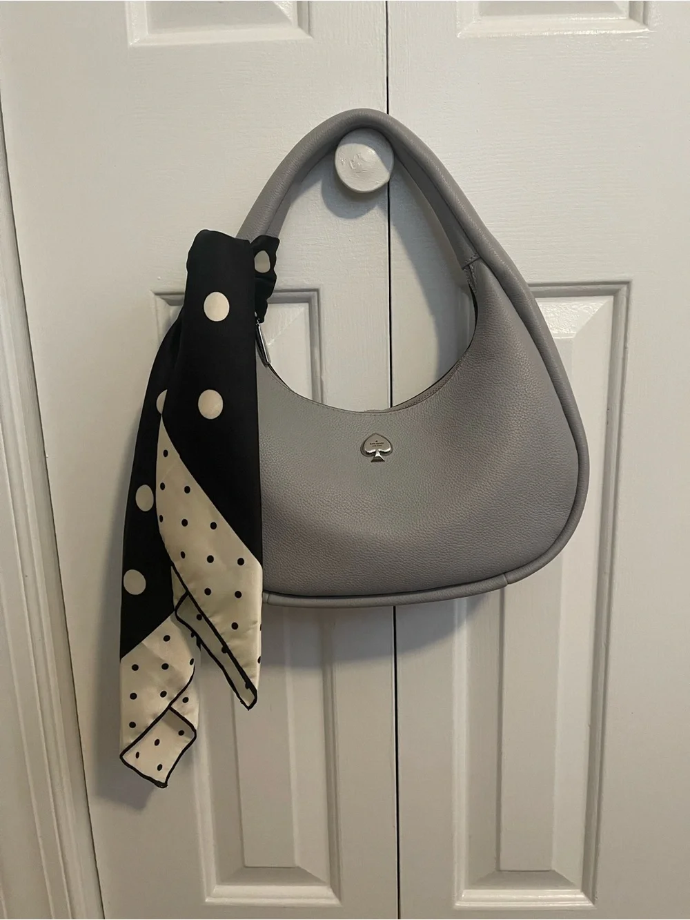 Kate Spade Pebbled Bag in Light Gray